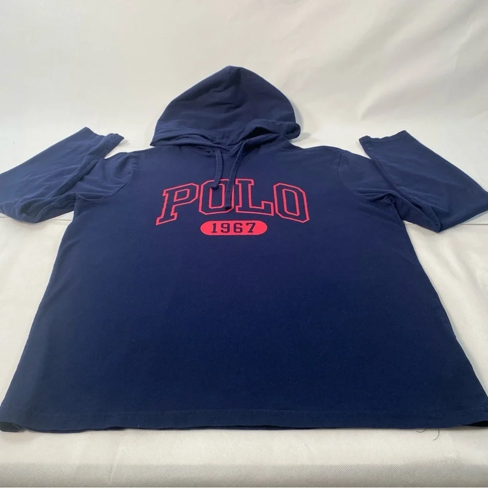 Polo Ralph Lauren Navy Blue Classic Lightweight Hoodie Mens Size M